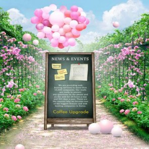 Photography Background Pink Rose Balloon Flowers Garden Wedding Backdrops For Party
