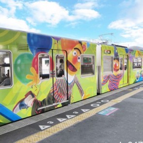 Graffiti Photography Backdrops Train Compartment Blue Sky Background For Photo Studio