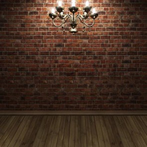 Photography Backdrops Chandelier Brick Wall Brown Wood Floor Background
