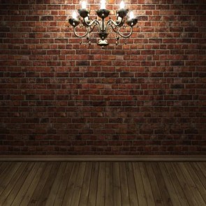 Photography Backdrops Chandelier Brick Wall Brown Wood Floor Background