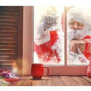 Christmas Photography Backdrops Santa Claus Gift Box Window Background For Photo Studio