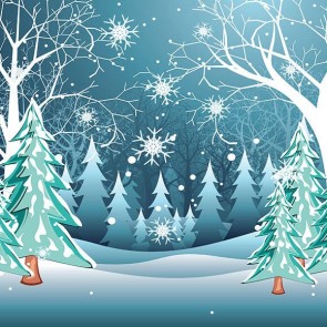 Christmas Photography Backdrops Snowflakes Cartoon Tree Background For Children