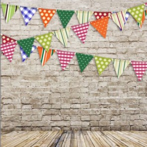 Photography Backdrops Color Flagged White Brick Wall Wood Floor Background