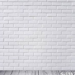 Photography Background White Flat Brick Wall Grey Wood Floor Backdrops