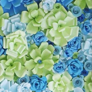 Photography Background Blue Green Paper Flower Wall Backdrops
