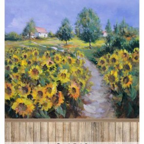 Photography Background Sunflower Manor Wood Floor Oil Painting Backdrops
