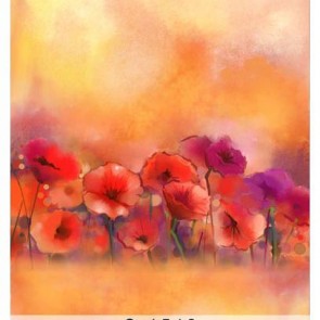 Photography Backdrops Red Flowers Orange Oil Painting Background