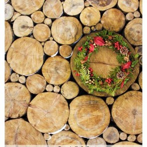 Photography Background Stakes Wood Floor Christmas Wreath Backdrops