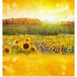 Photography Background Sunflower Sun Oil Painting Backdrops