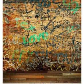 Graffiti Photography Backdrops Green Black Pale Yellow Background For Photo Studio