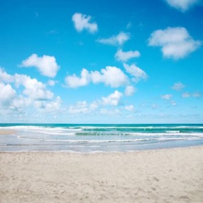 Photography Backdrops Blue Sky White Clouds Wave Beach Background