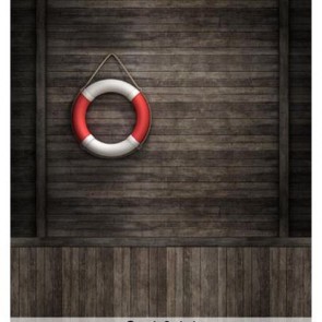 Photography Backdrops Life Buoy Brown Wood Floor Background