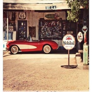 Photography Backdrops Red Convertible Shop Car Background