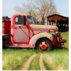 Photography Backdrops Red Truck Head Car Farm Background For Photo Studio