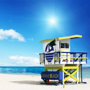 Photography Backdrops Blue Sky Miami Beach Tourist Background