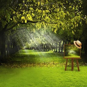 Nature Photography Backdrops Tree Easel Green Lawn Background