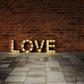 Photography Backdrops Brick Wall Love Valentine's Day Background