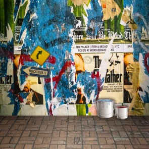 Graffiti Photography Backdrops Shredded Blue Poster Background For Photo Studio