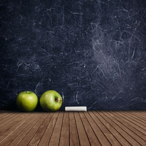 Photography Background Blackboard Cyan Apple Brown Wood Floor Back To School Backdrops