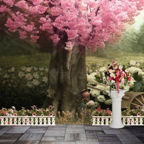 Photography Background Pink Cherry Blossom Tree Wedding Backdrops For Party