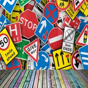 Graffiti Photography Backdrops Signpost Sign Wood Floor Background For Photo Studio