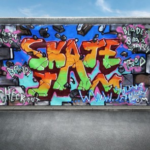 Graffiti Photography Backdrops Skate Blue Sky Background For Photo Studio