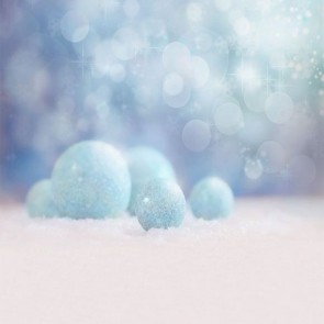 Christmas Photography Backdrops Blue Snowball Snow Fuzzy Background