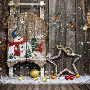 Christmas Photography Backdrops Brown Wood Wall Snowflakes Christmas Crafts Background