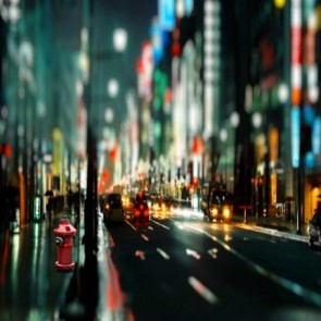 Photography Background Bustling City Road Sequin Street View Backdrops