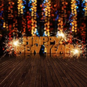 Christmas Photography Backdrops Brown Wood Wall Fireworks Dim Sequin Background