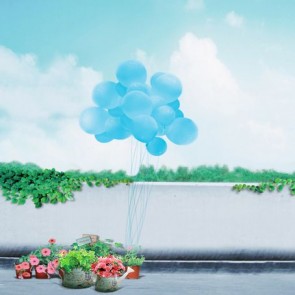 Photography Background Blue Balloon Flowers Blue Sky Tourist Backdrops