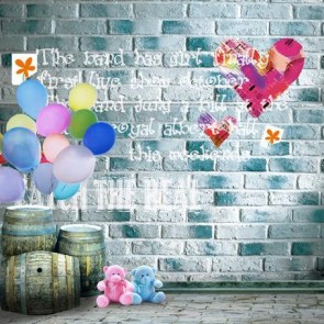 Photography Backdrops Wine Barrel Balloon Brick Wall Tourist Background