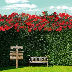 Wedding Photography Backdrops Botanical Garden Red Flowers Background For Party