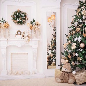 Christmas Photography Backdrops White Fireplace Closet Gorgeous Christmas Tree Background