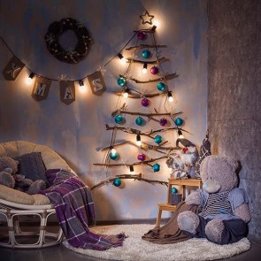 Christmas Photography Backdrops Color Bulbs Sofa Bear Background For Baby