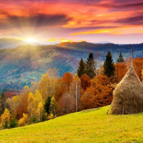 Plateau Mountains Jungle Photography Background Sunset Autumn Backdrops