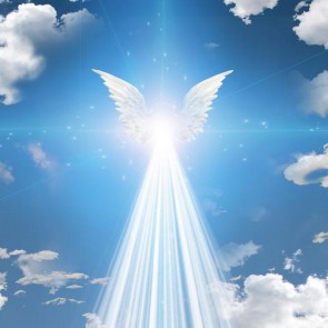 Abstract Photography Background Angel Wings Blue Sky White Clouds Backdrops