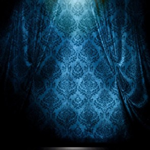 Blue European Curtain Photography Background Texture Style Backdrops
