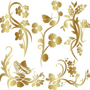 Golden Plant Pattern Photography Background Texture Style White Backdrops
