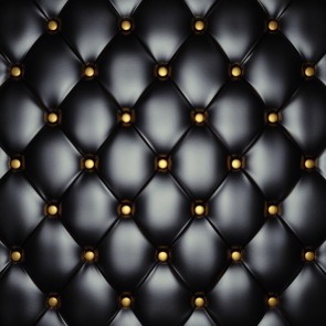 Photography Background Golden Button Black Leather Tufted Backdrops
