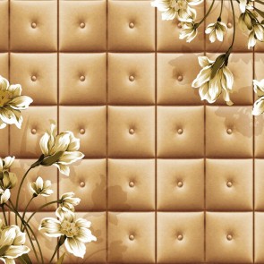 Photography Backdrops Flowers Brown Leather Tufted Background