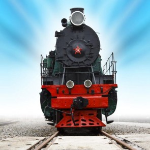 Photography Background Black Locomotive Blue Sky Train Backdrops