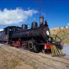 Black Steam Locomotive Photography Backdrops Train Blue Sky Background
