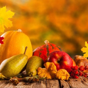 Photography Background Pumpkin Autumn Yellow Leaves Thanksgiving Day Backdrops