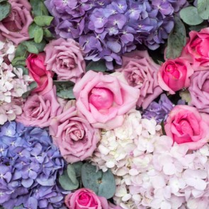 Flowers Photography Background Purple Pink White Backdrops