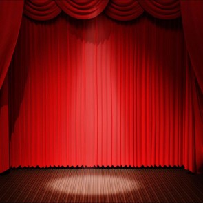 Large Stage Photography Background Red Curtain Spotlight Backdrops