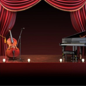 Large Stage Photography Background Music Party Guitar Piano Backdrops