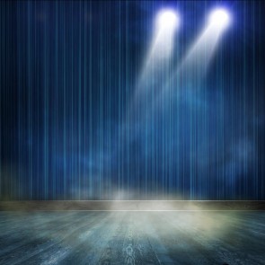 Large Stage Photography Background White Spotlight Blue Curtain Backdrops