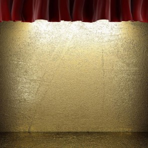 Photography Backdrops Red Curtain Large Stage Stone Wall Background