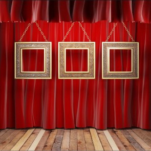 Photography Backdrops Red Curtain Brown Photo Frame Large Stage Background